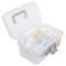 Clear Gray Empty First Aid Storage Box, Multipurpose Tackle Box, Plastic Sewing Box, Tool Box, Crafts Supplies Organizer Case with Handle and Removable Tray